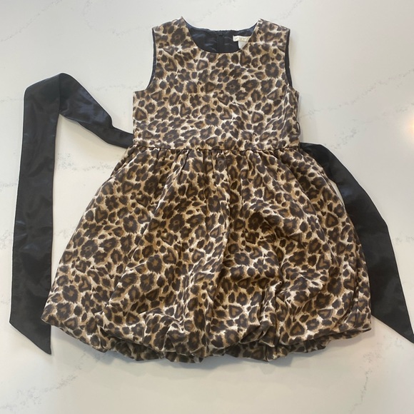 Beautiful leopard print, lined party dress. Girls size 6 - Picture 1 of 8